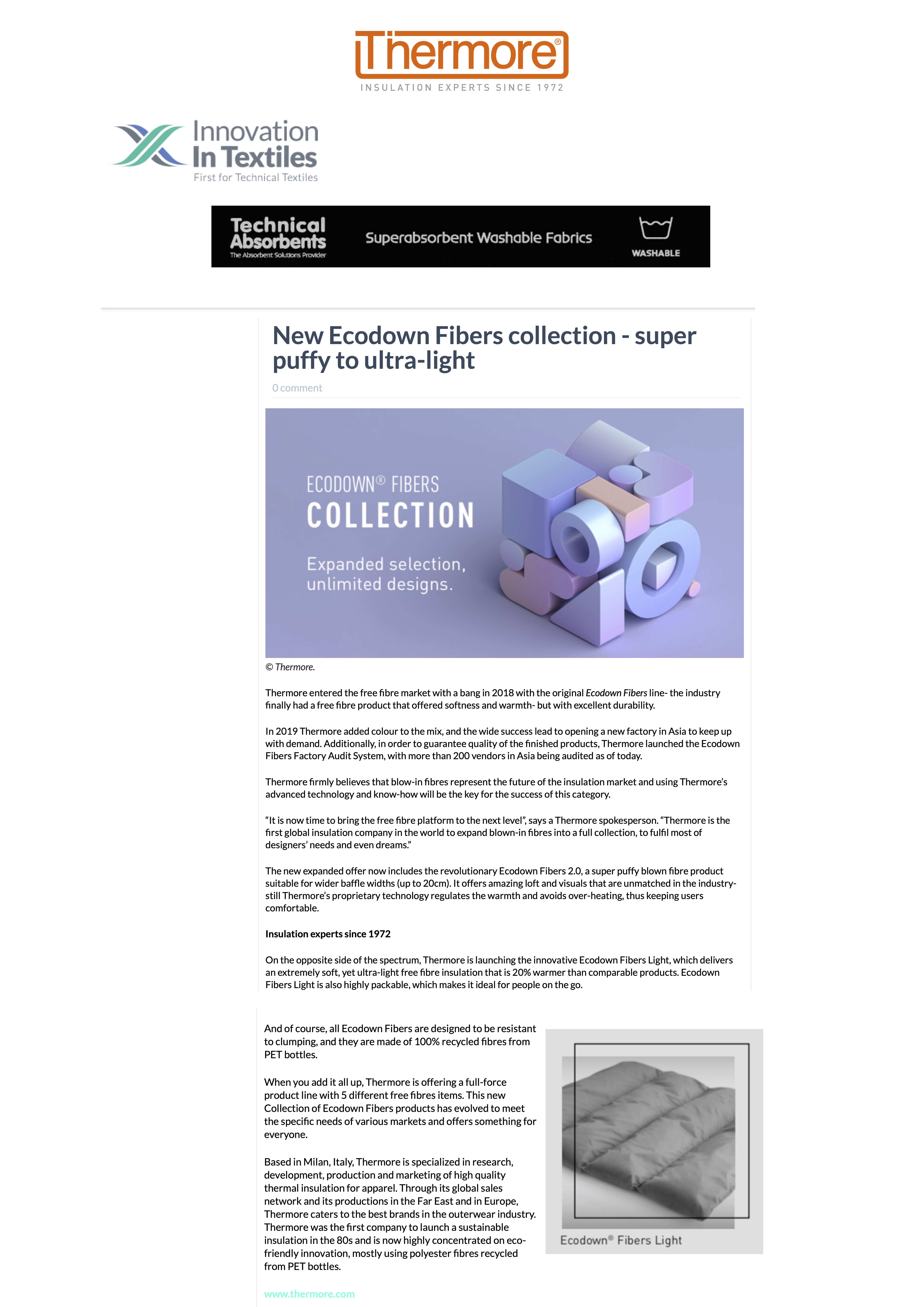 INNOVATION IN TEXTILES 