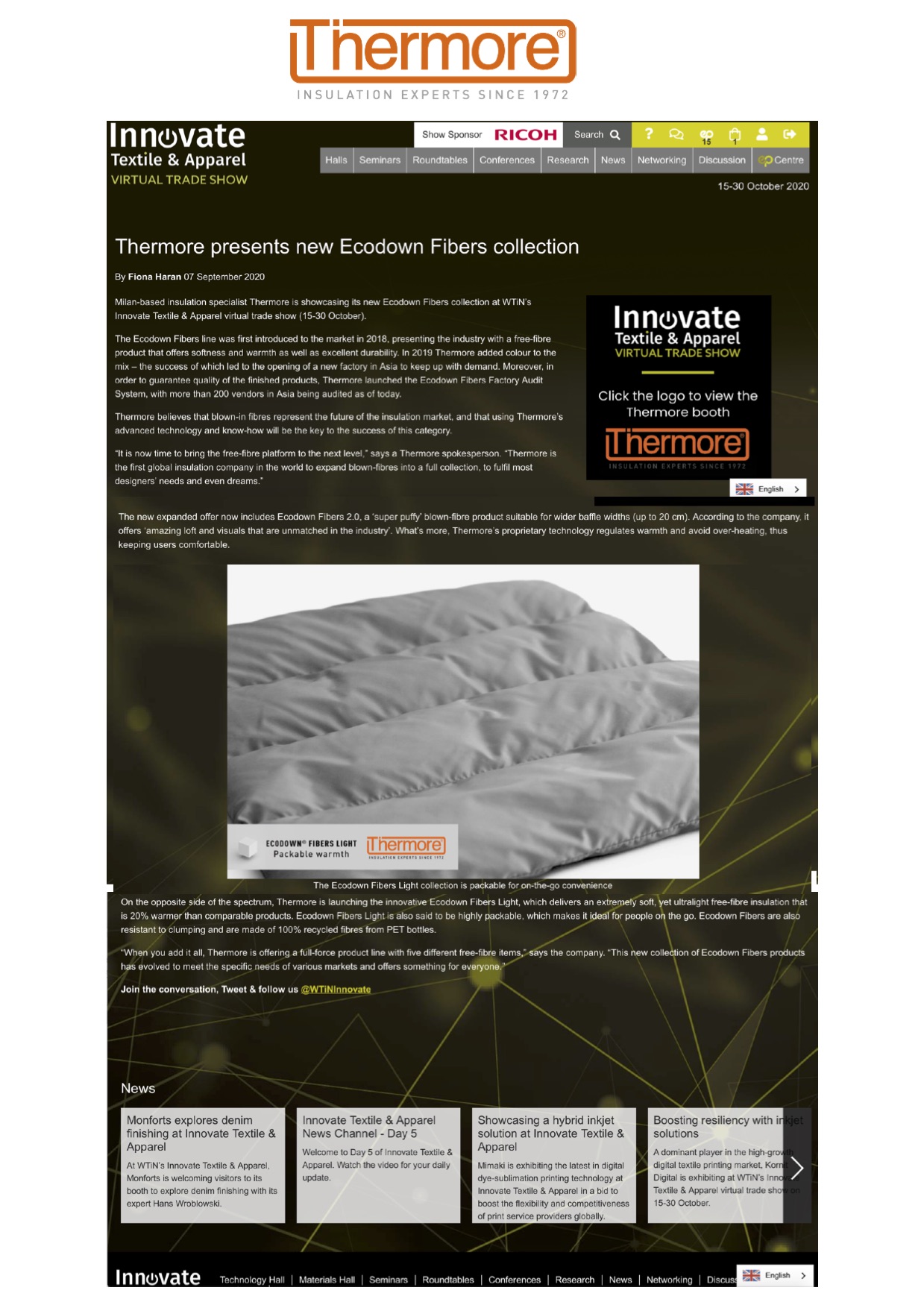 INNOVATE - Textile & Apparel Virtual Trade Show